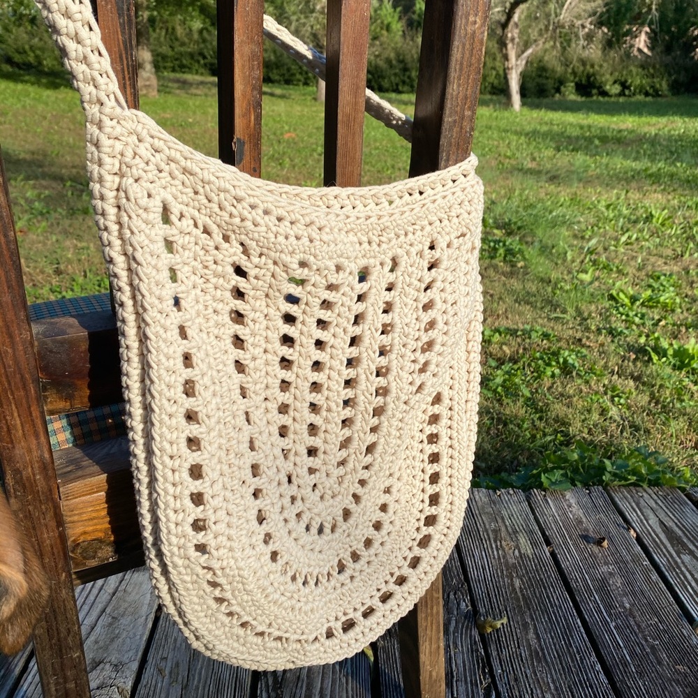 Handmade crochet bohemian market bag